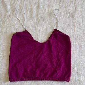 Free People Magenta Spaghetti Strap Crop Tank